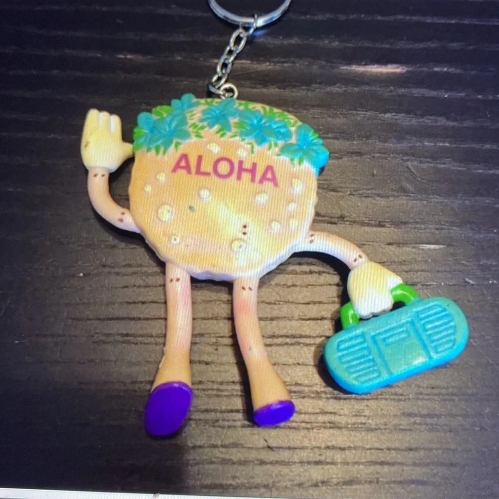 Vintage Bendy keychain 2000 aloha music boom box